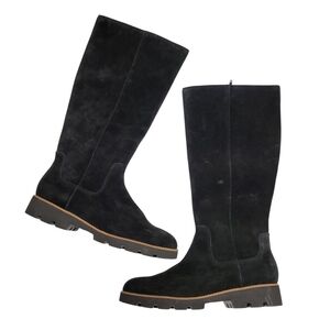Vionic Gwen Tall Waterproof Suede Boots Black Leather Size 9